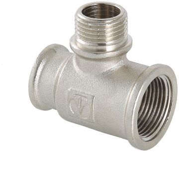 Тройник Valtec (Вальтек) VTr.132.RN.050404 с переходом на нар. р. вн.-нар.-вн. 3/4х1/2х1/2