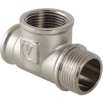 Тройник Valtec (Вальтек) VTr.134.N.0004 с переходом на нар. р. вн.-вн.-нар. 1/2