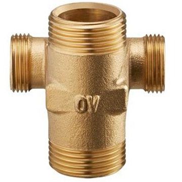 Крестовина Oventrop (Овентроп) Cofit S Н ЕК 1 1/4″ х 1″ х 3/4″ х 3/4″ латунь 1505567
