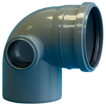 Отвод канализационный Политэк (Politek) 110 х 50 мм х 90° левый (300111050Л)