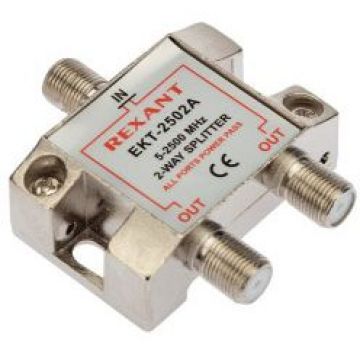 Делитель ТВх2 Rexant (Рексант) под F разъем 5-2500 МГц Спутник (05-6201)