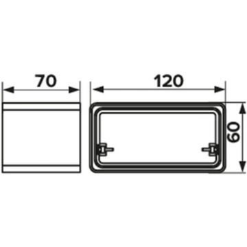Соединитель пластиковый для плоских воздуховодов 60х120 мм с обратным клапаном (612СКПО)