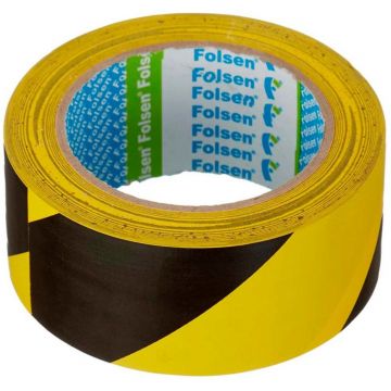 Лента клейкая разметочная сигнальная Folsen черно-желтая 50 мм х 33 м (0663350) Лента клейкая разметочная сигнальная Folsen черно-желтая 50 мм х 33 м (0663350)
