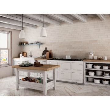 Настенная плитка GayaFores (Гаяфорес) Bricktrend Rev. Deco White 8,15x33,15 см (906512)