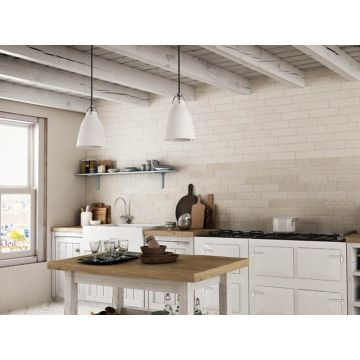 Настенная плитка GayaFores (Гаяфорес) Bricktrend Rev. Deco White 8,15x33,15 см (906512)