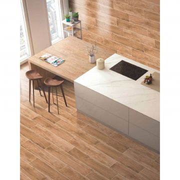 Керамогранит Realistik (Реалистик) Oak Wood Brown (Punch) 20x120 см