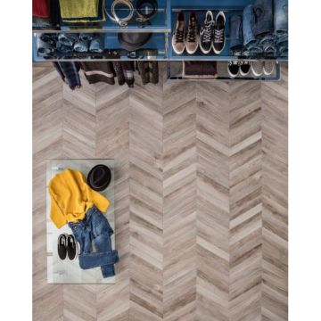 Керамогранит Rondine Vntg Brune Chevron 7,5x40,7 см