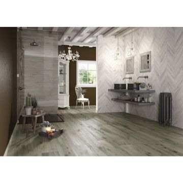 Керамогранит Rondine Wdie Green Chevron 7,5x40,7 см
