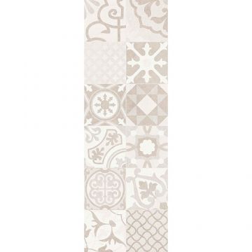 Вставка Creto (Крето) Dover Patchwork Ivory W/DEC M 25х75 см NR Satin 1 СCG20D17200B