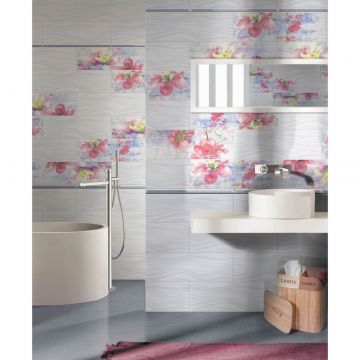 Бордюр Нефрит-Керамика (Nefrit) стеклянный Нэнси голубой 2х60 см (11-02-1-26-01-61-814-0)