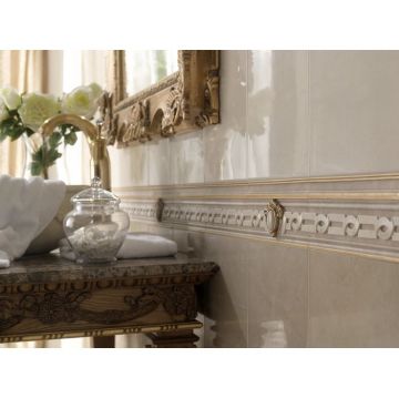 Бордюр Керлайф (Kerlife) Ceramicas Botticino Mold. Alessia Crema 4x25 см (910413)