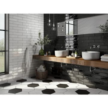 Настенная плитка Керлайф (Kerlife) Ceramicas Small Tile Rev. Mallorca Brick Black 7,5x30 см (918049)