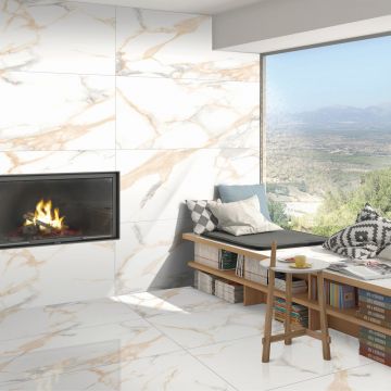 Керамогранит Italica (Италика) German Statuario Diva Gold Matt+Carving 60x120 см, ITL78348