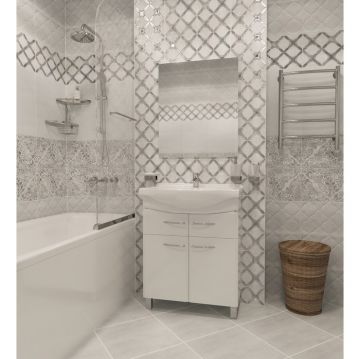 Керамическая плитка Unitile (Унитайл) светлая рельеф Персиан серый низ 02 25х40 см 10101004779