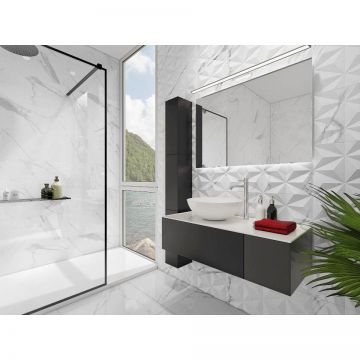 Плитка керамическая Dogma (Догма) Elegante Statuario Shine Rettificato 30x90 см (NEO93103A)