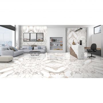 Керамогранит Bluezone Scotish White - A Glossy 60x120 см