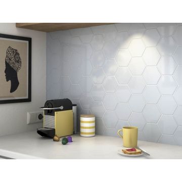 Настенная плитка Equipe (Эквип) Scale Hexagon White Matt 10.7х12.4 см (21767)