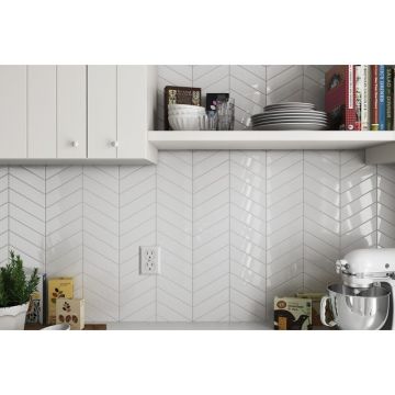 Настенная плитка Equipe (Эквип) Chevron Wall Black Right 5.2x18.6 см (23366)