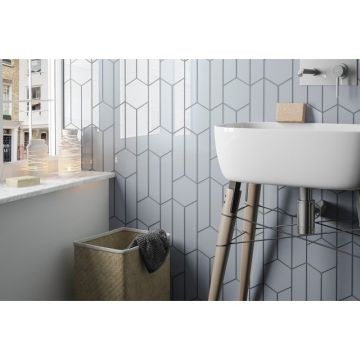 Настенная плитка Equipe (Эквип) Chevron Wall Black Right 5.2x18.6 см (23366)
