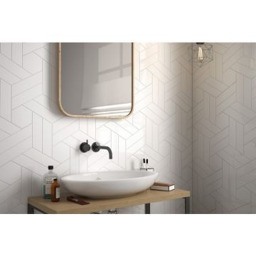 Настенная плитка Equipe (Эквип) Chevron Wall Black Right 5.2x18.6 см (23366)