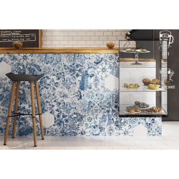 Керамогранит Equipe (Эквип) Hexatile Blanco Mate New 17.5x20 см (20339)