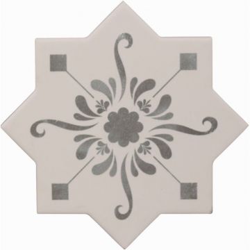 Напольная плитка Cevica (Кевика) Becolors Star Dec. Stencil Grey 13,25x13,25 см, CV67383