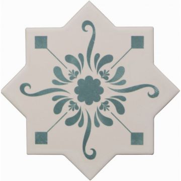 Напольная плитка Cevica (Кевика) Becolors Star Dec. Stencil Lagoon 13,25x13,25 см, CV67394