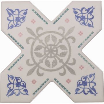 Напольная плитка Cevica (Кевика) Becolors Cross Dec. Arabesque 13,25x13,25 см, CV67380