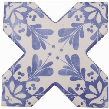 Напольная плитка Cevica (Кевика) Becolors Cross Dec. Stencil Electric Blue 13,25x13,25 см, CV67391