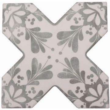 Напольная плитка Cevica (Кевика) Becolors Cross Dec. Stencil Grey 13,25x13,25 см, CV67382