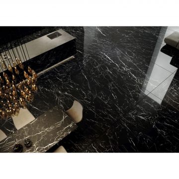 Керамогранит Tagina (Тагина) Marquina Nero Luc/Ret 60x120 см, 123040