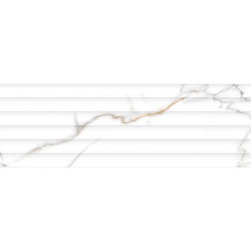 Настенная плитка Gravita (Гравита) Statuario iron ore linea 30x90 см ректификат глянцевая супербелая, 78801866