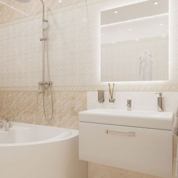 Настенная плитка Global Tile (Глобал Тайл) Gestia GT 40x27 см Бежевый 9GE0201TG