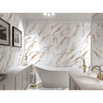 Керамогранит Global Tile (Глобал Тайл) Calacatta Royal GT 60x60 см Белый GT60600103MR