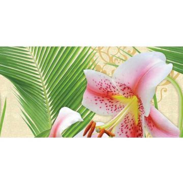 Декор Belleza (Беллеза) стеклянный Lily многоцветный А 25х50 см