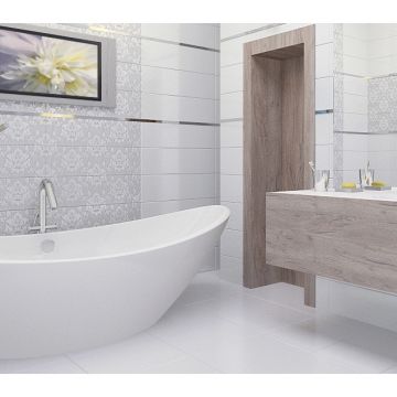 Декор Belleza Шармель серый 20х60 см (04-01-1-17-03-06-1107-0)