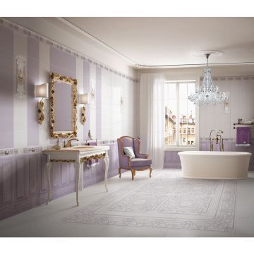 Бордюр Ceramique Imperiale (Керамика Империале) объемный Ирисы сиреневый 15х20 см (13-01-1-10-43-57-314-0)