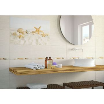 Бордюр Golden Tile (Голден Тайл) Саммер стоун бежевый 6х25 см (В41351)