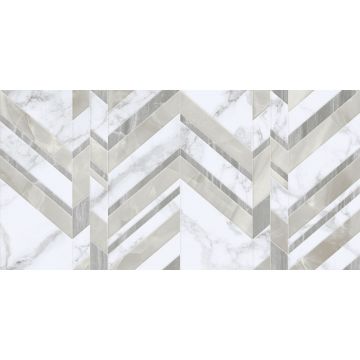 Плитка настенная Golden Tile (Голден Тайл) Marmo bianco Chevron белый 30х60 см (G70151)
