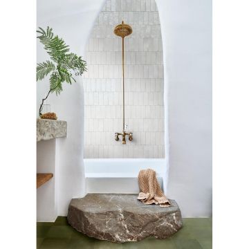 Керамогранит Marazzi (Марацци) Rice Blu Strutt. Pleat 3D Lux 7,5х20 см (M96L)