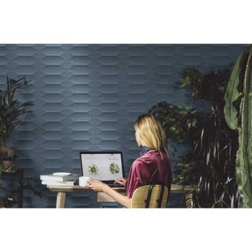 Плитка Marazzi (Марацци) Colorplay Blue Struttura Mikado 3D Rett. 30х90 см (M4JU)