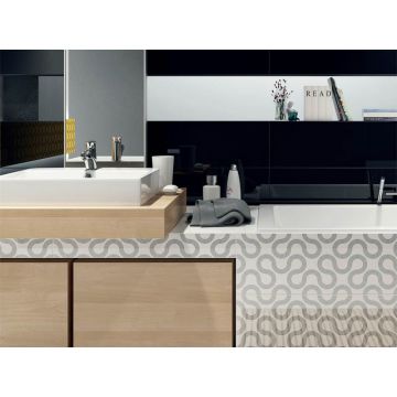 Плитка Meissen Spin Black Geo 25х75 см (O-SPI-WTU231)