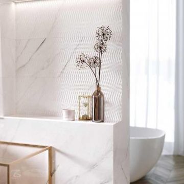 Плитка Meissen (Мейсен) Carrara Chic рельеф шеврон белый 29х89 см (O-CCH-WTA052)