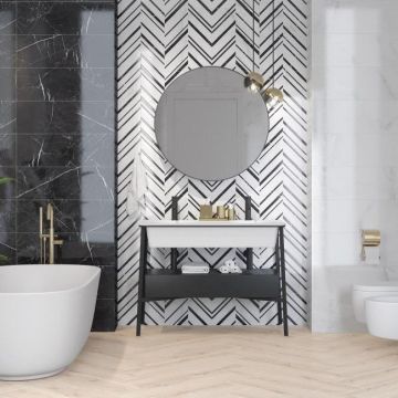 Плитка Meissen Gatsby рельеф белый 25х75 см (GTU052D)