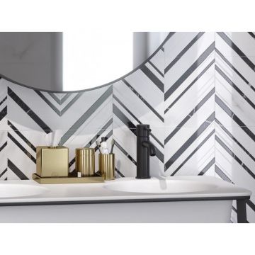 Плитка Meissen Gatsby рельеф белый 25х75 см (GTU052D)
