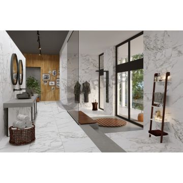 Керамогранит Gresse (Грессе) Ellora Ashy мрамор бело-серый 60x60 см (GRS01-18)