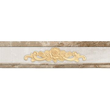 Бордюр Cube Ceramica (Куб Керамика) Napoli Border-1 with gold 7.5x30 см