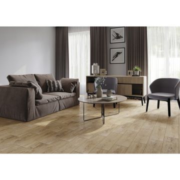 Керамогранит Cersanit (Церсанит) глазурованный PT4M302 Patinawood светло-бежевый рельеф 18.5х59.8 см (16704)