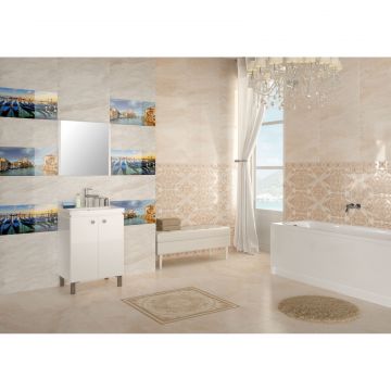 Бордюр Cersanit Petra светло-бежевый 8х60 см (PR1J301)