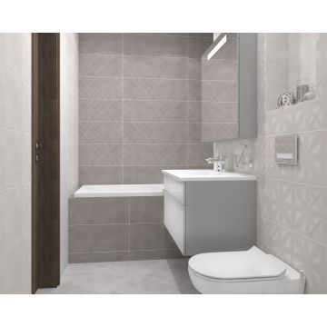 Вставка Cersanit (Церсанит) Apeks светло-серая ромбы 15919 25х75 см